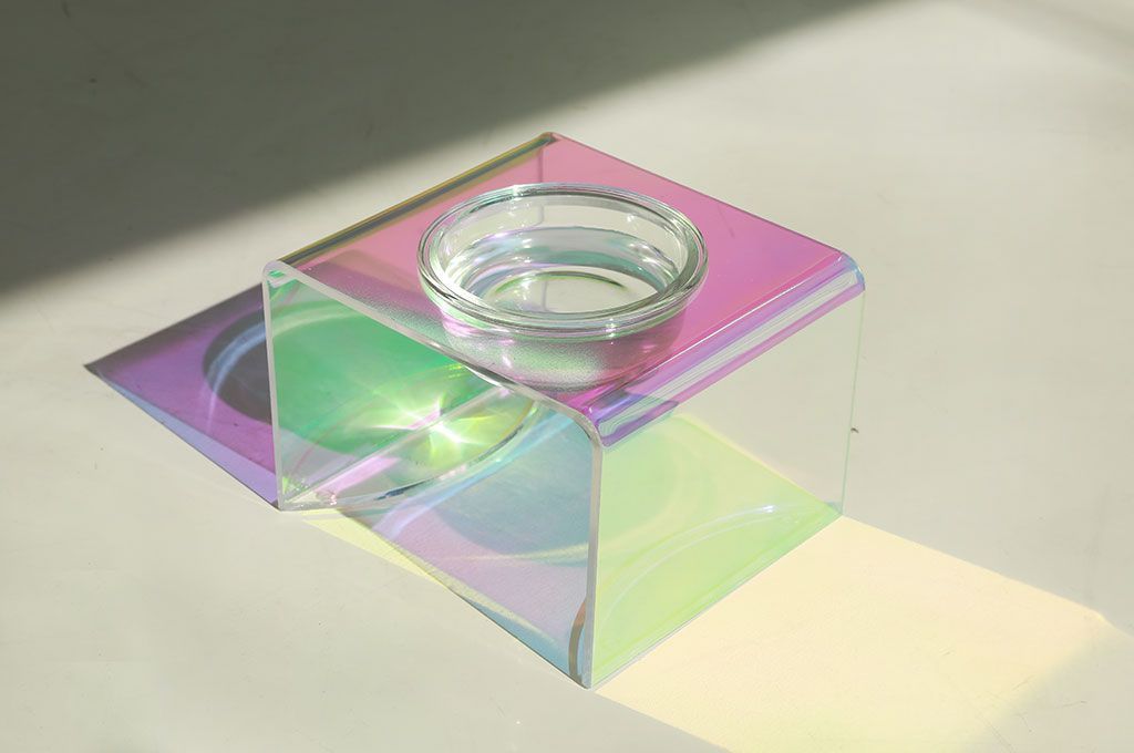 Acrylic Luxe™ | Modern Iridescent Pet Bowl (Single or Dual)💎🍽️