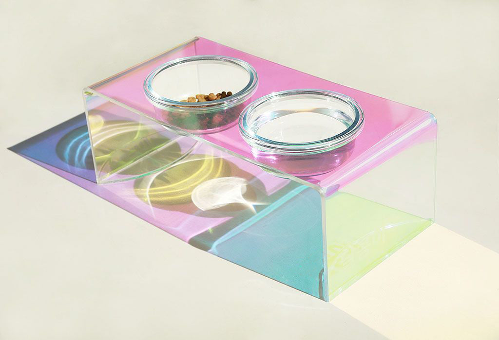 Acrylic Luxe™ | Modern Iridescent Pet Bowl (Single or Dual)💎🍽️