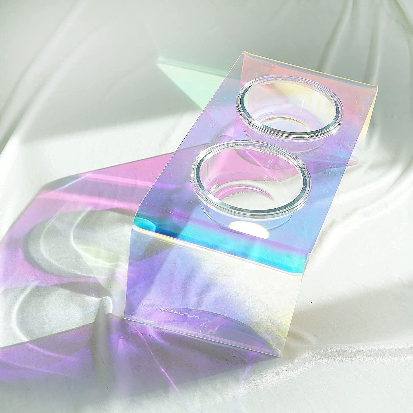 Acrylic Luxe™ | Modern Iridescent Pet Bowl (Single or Dual)💎🍽️