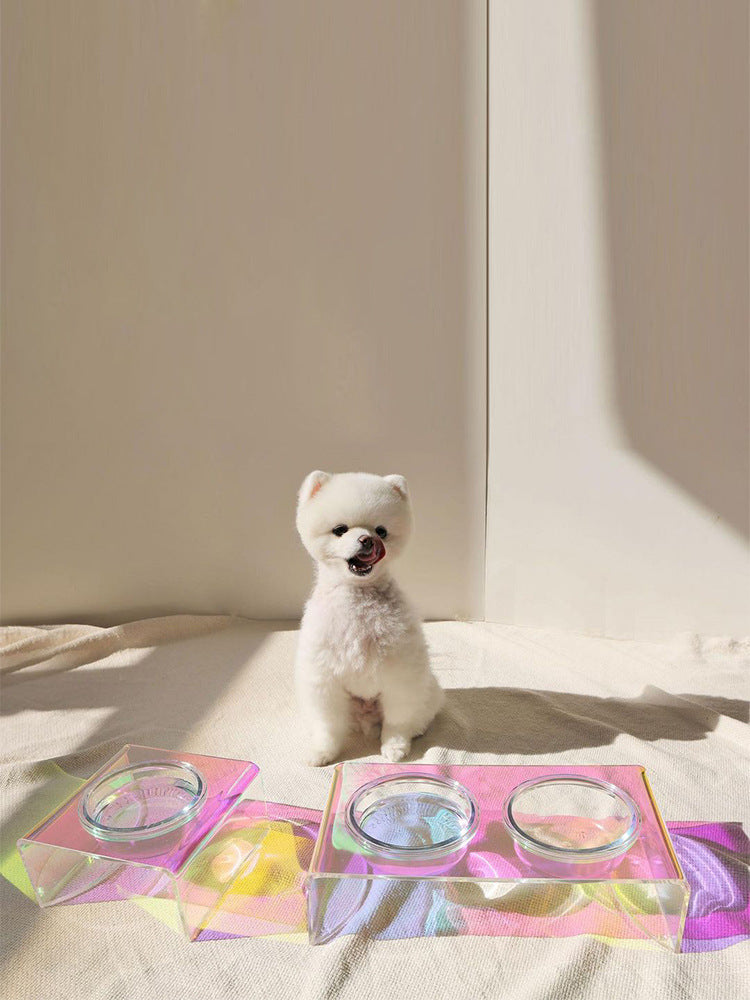 Acrylic Luxe™ | Modern Iridescent Pet Bowl (Single or Dual)💎🍽️