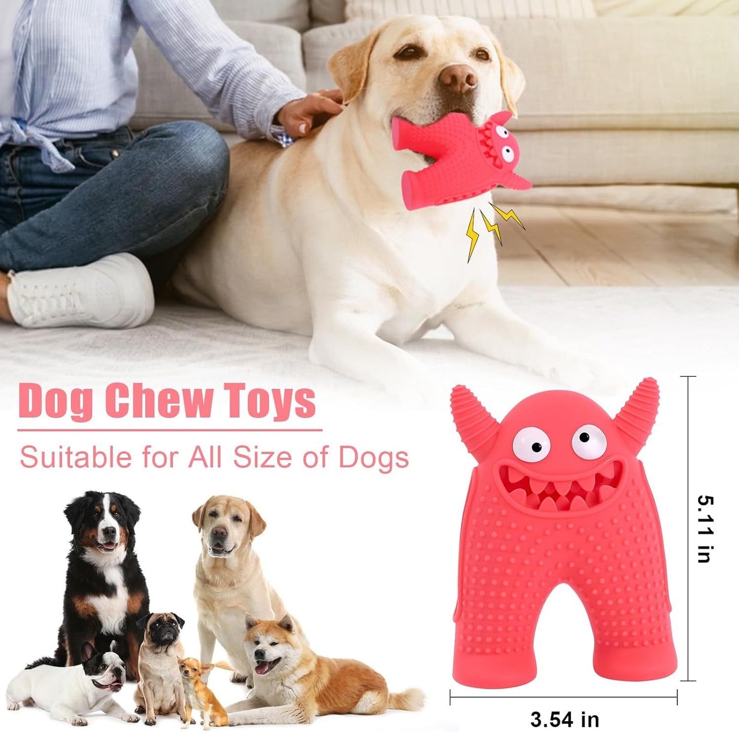 Monster Chew™ Interactive Dog Toy – Treat Dispenser, Teeth Cleaner & Anxiety Reliever