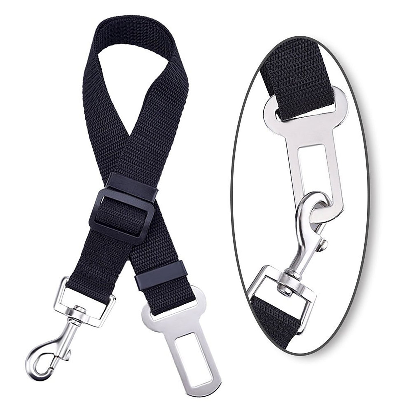 Retractable Car Safety Buckle Pet Leash – Adjustable & Elastic Seat Belt for Dogs