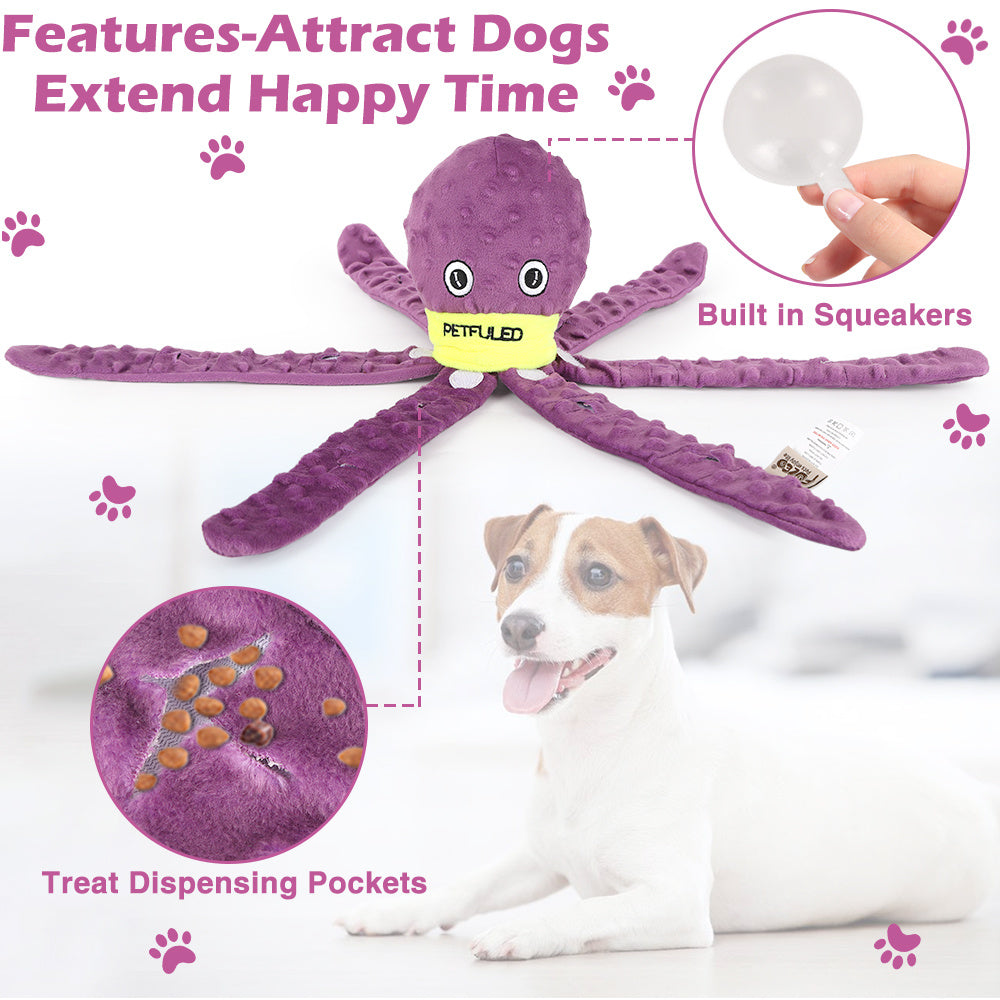 Interactive Octopus Dog Snuffle Toy – Plush Puzzle Chew Toy for Stress Relief & Slow Feeding