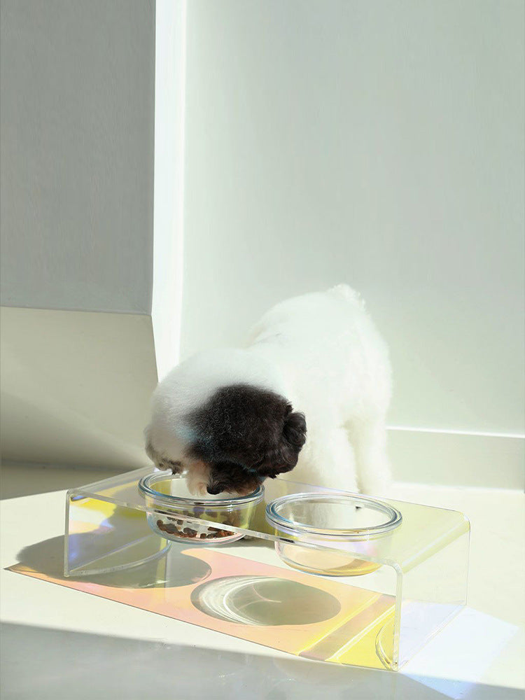 Acrylic Luxe™ | Modern Iridescent Pet Bowl (Single or Dual)💎🍽️