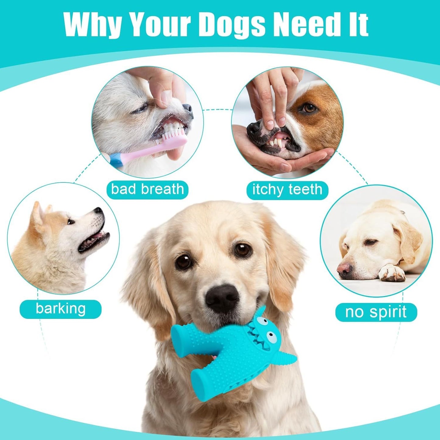 Monster Chew™ Interactive Dog Toy – Treat Dispenser, Teeth Cleaner & Anxiety Reliever