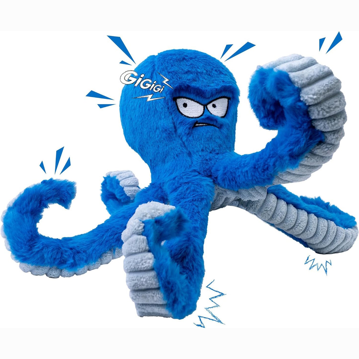 Tough Octo™ Dog Chew Toy – Durable Plush Squeaky Toy for Endless Fun