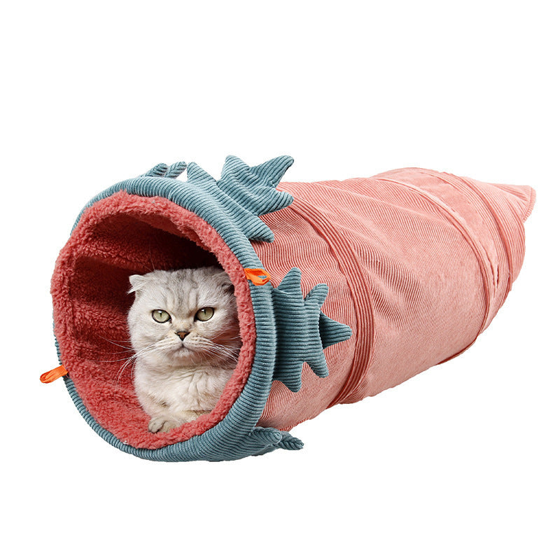 SnuggleBloom™ Cat Tunnel 🌸 – 2u1 Hammock & Cozy Cave