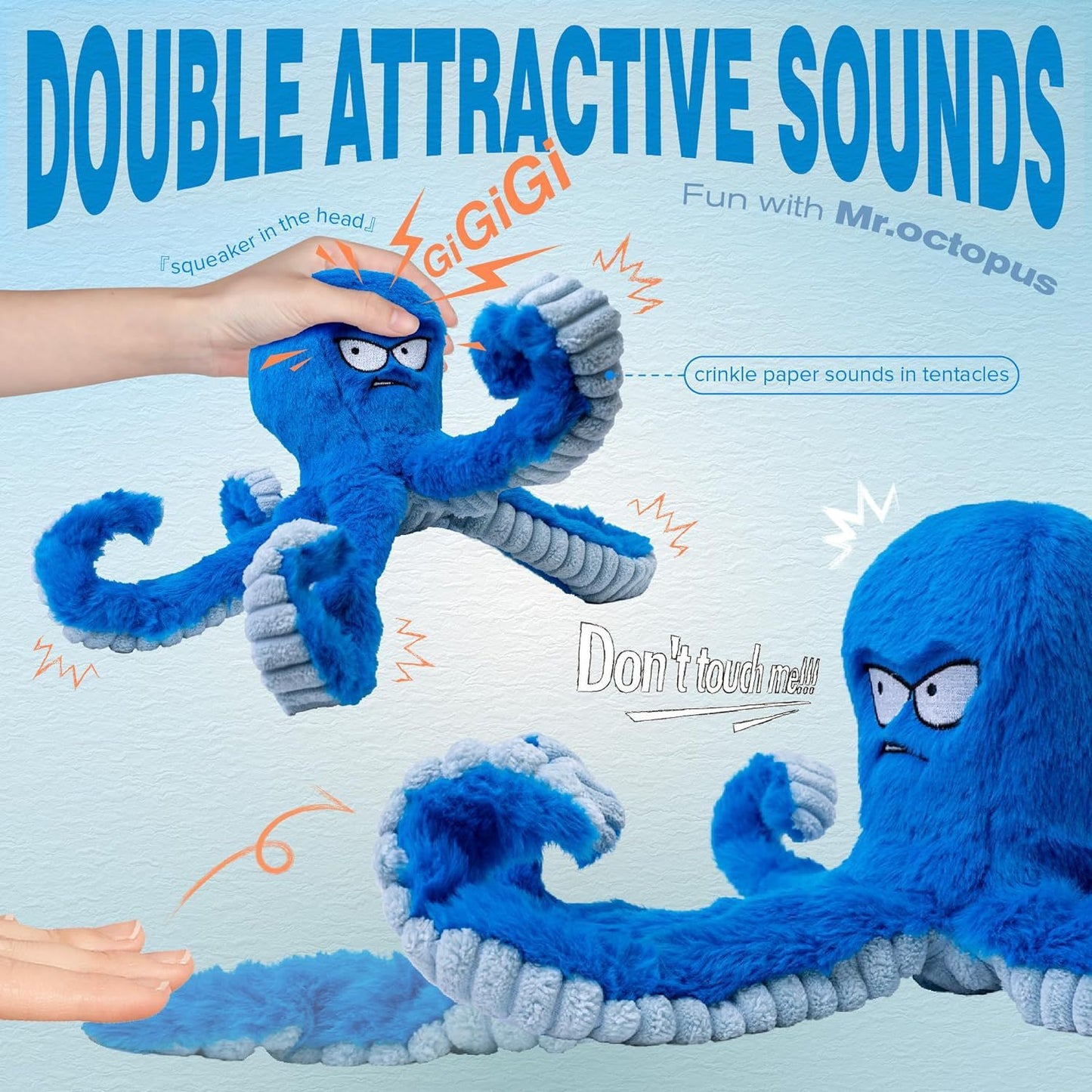 Tough Octo™ Dog Chew Toy – Durable Plush Squeaky Toy for Endless Fun