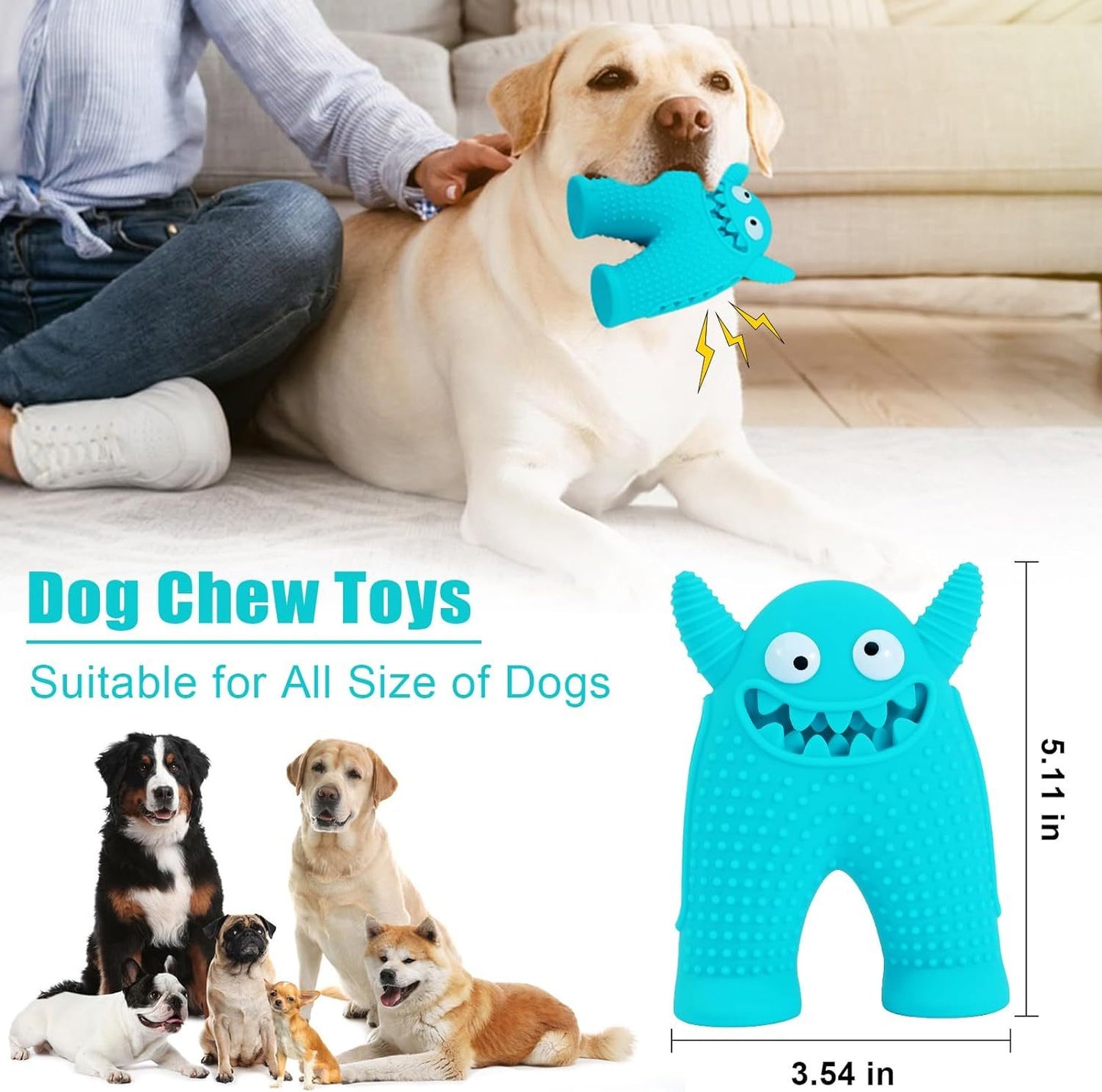 Monster Chew™ Interactive Dog Toy – Treat Dispenser, Teeth Cleaner & Anxiety Reliever