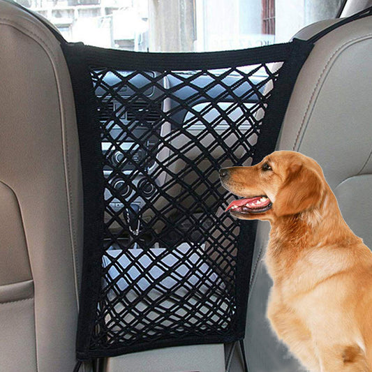 Car Pet Safety Net Barrier – Elastic Dog & Cat Isolation Mesh for Cars