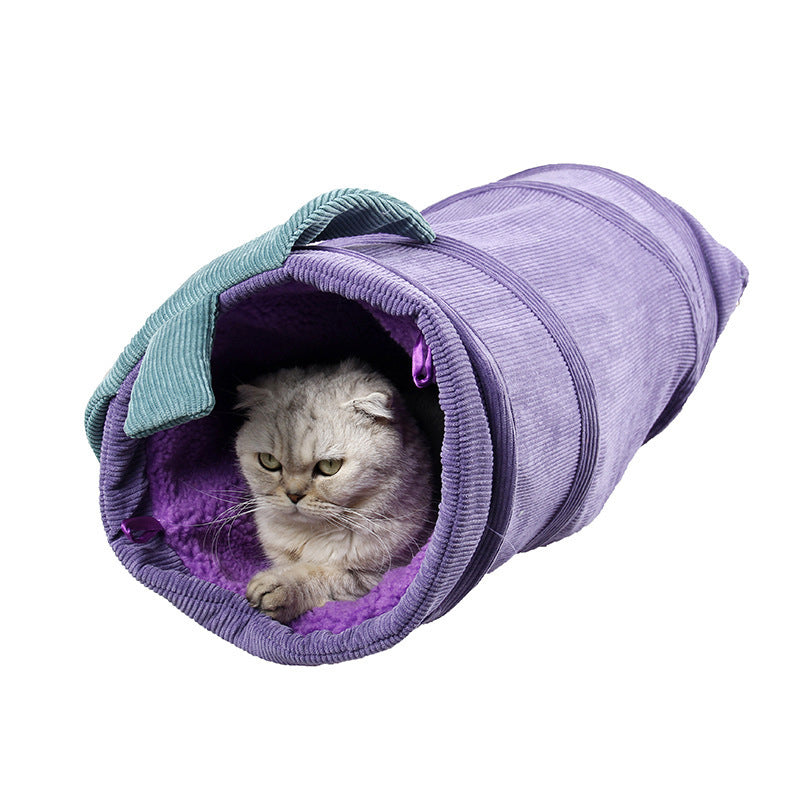 SnuggleBloom™ Cat Tunnel 🌸 – 2u1 Hammock & Cozy Cave