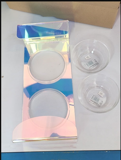 Acrylic Luxe™ | Modern Iridescent Pet Bowl (Single or Dual)💎🍽️