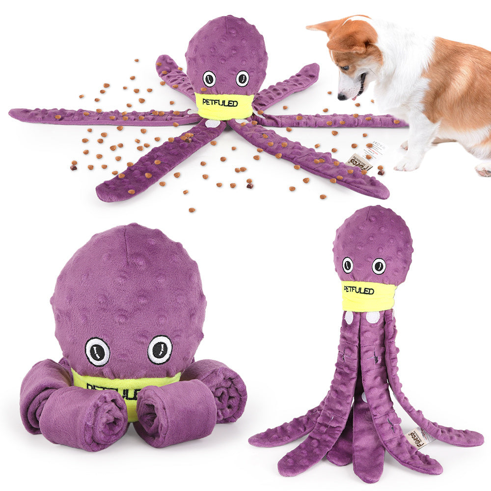 Interactive Octopus Dog Snuffle Toy – Plush Puzzle Chew Toy for Stress Relief & Slow Feeding